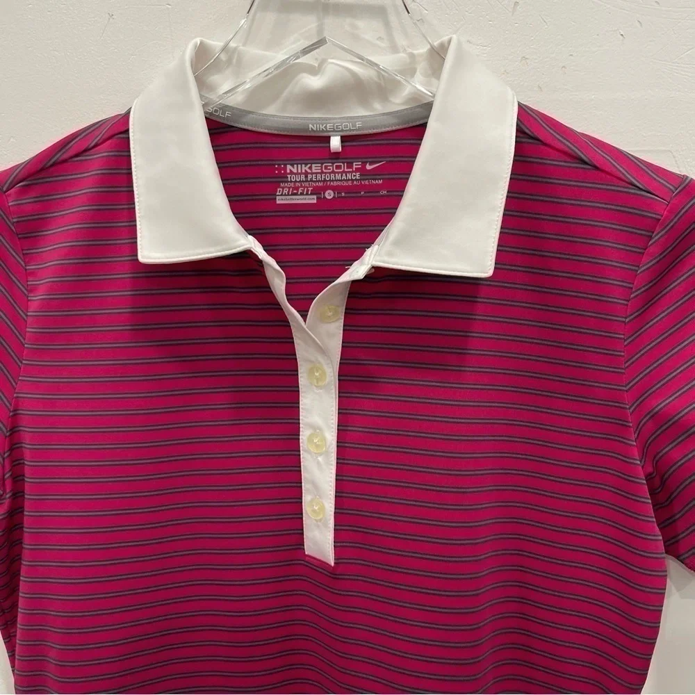 Nike Golf Tour Performance Polo Shirt Dri-Fit Striped Size Small